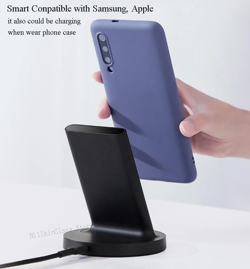 Новое поступление Xiaomi вертикальное Беспроводное зарядное устройство 20 Вт xiaomi портативная беспроводная Mi Быстрая зарядка