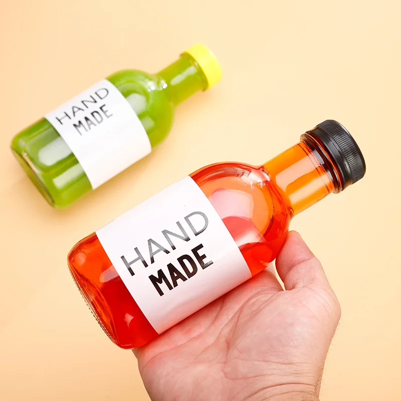 Hot Sale Eco-friendly Glass Beverage Bottles 250ml 350ml 500ml Screw Cap Seal Juice Coffee Soda Wine Custom Logo Carton Packing