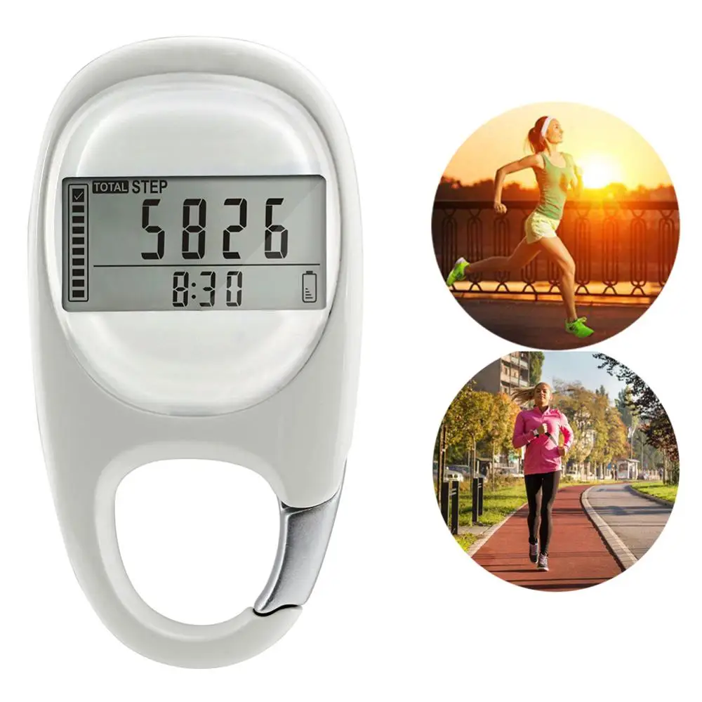 Walking Distance Fitness Calorie Exercise Pedometer Step Counting Portable Digital Silent Induction Multi-function 3D