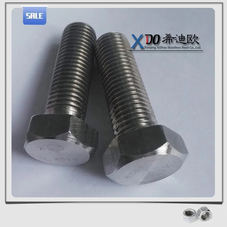 High temperature alloy Inconel 718 / GH 4169 stainless steel fasteners full thread hex bolt M50*150