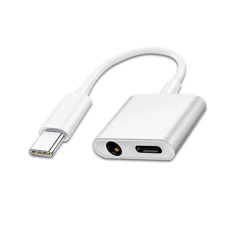 2 in 1 USB Type C Converter to 3.5mm AUX Jack Adapter Mobile Phone Laptop Charge Audio Adapter