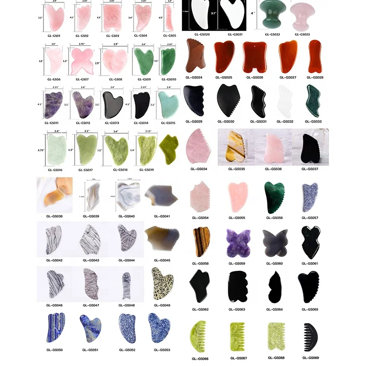 Black Obsidian Gua Sha Stone Custom Logo Various Guasha Scraping Tool Face Rituals Jade Gua Sha Comb Massage