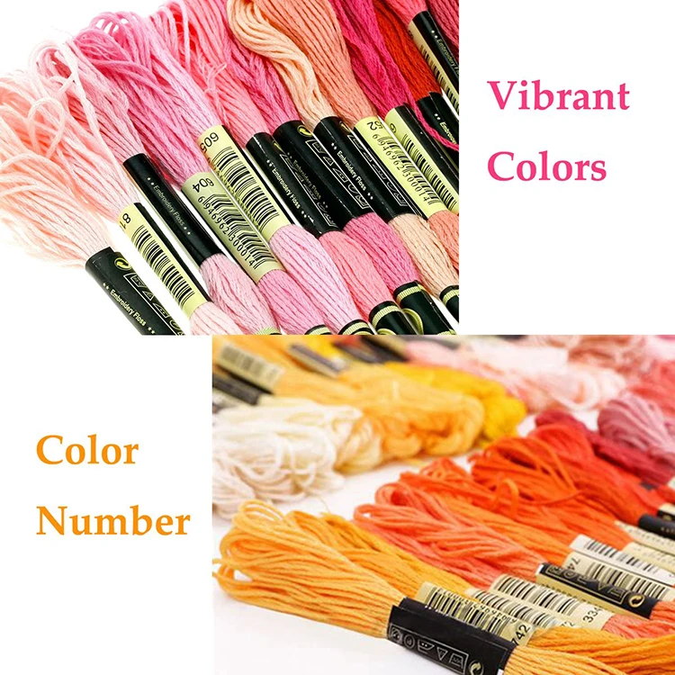 
Embroidery floss friendship bracelet string 150 skeins multi-color cross stitch thread with color numbers 