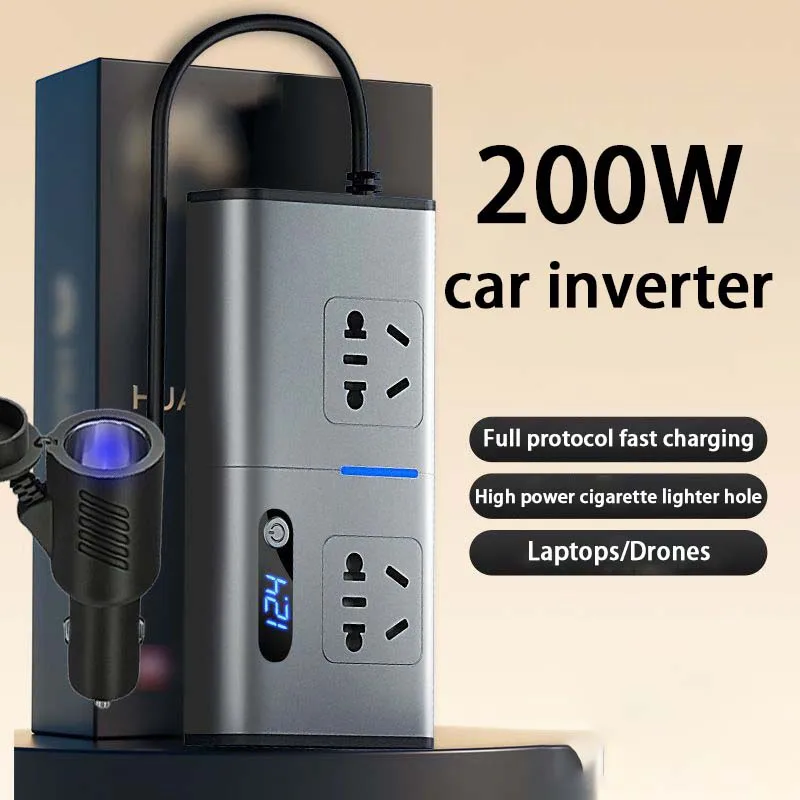 200 Вт автомобильный адаптер USB PD QC3.0 Инвертор постоянного тока 12 В в 110 переменного инвертор с 4 портами