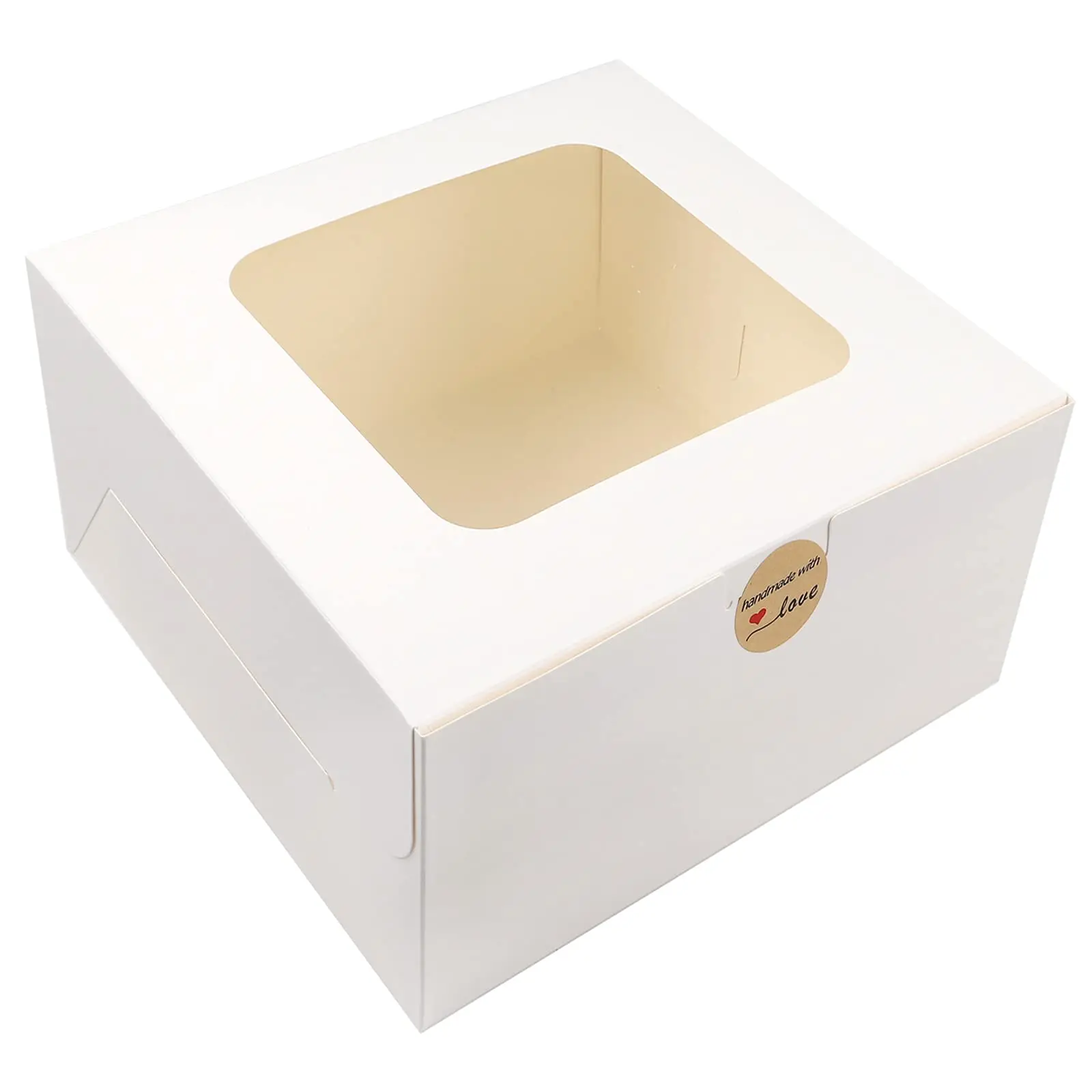 2021 Wholesale Eco Friendly Food Grade White Cardboard Cake Box With Window For Wedding Birthday Custom Cake Box Cake Packaging