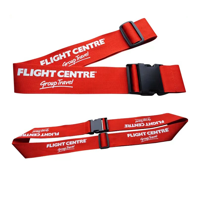 Custom travel airport luggage conveyor belt strap with lock for carrying luggages with buckle