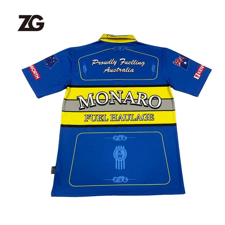 Custom new polo shirt  Wholesale Team Pit Crew Shirt Sublimation Motorsports Racing Polo Shirt