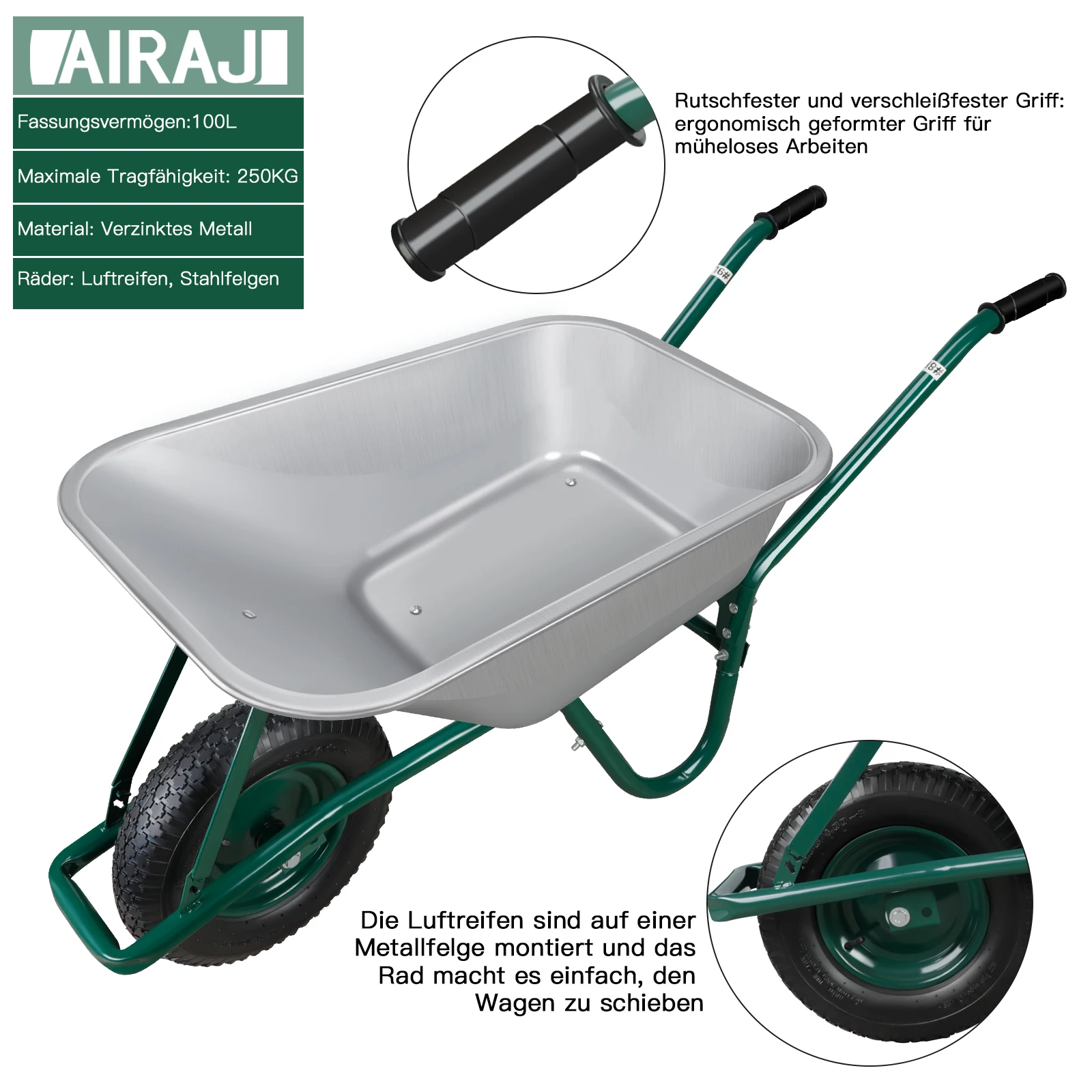 Heavy Duty Metal Carretilla Wheel barrow Wheelbarrow for Construction Industrial Garden