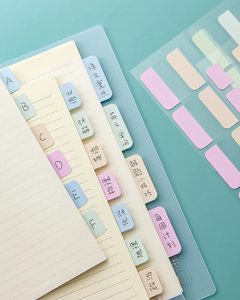 Reusable Page Label for Notebook file Classification A5 B5 Loose Leaf Color Index Learning Labels