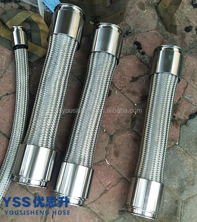 YSS  High temperature PTFE hose, 304 braided with quick connectors 25 mm