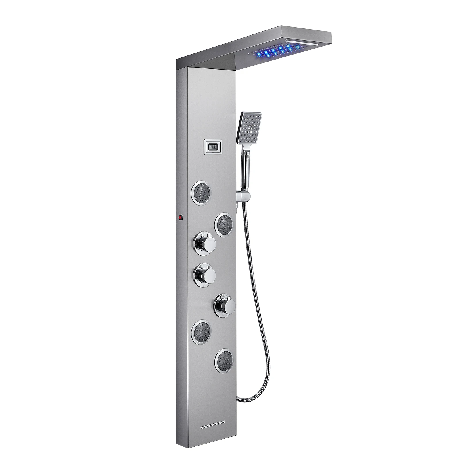 ROVATE Multi-Function 304 Stainless Steel LED Bathroom Shower Panel Wall Mounted Cold And Hot Water SPA rain shower column