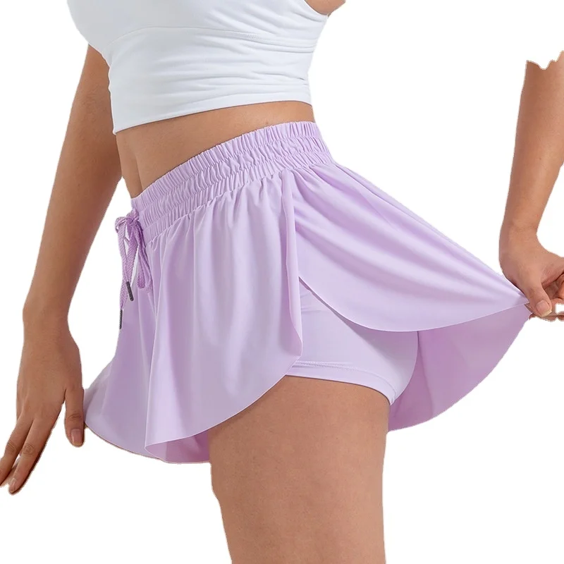 2023 new yoga wear running fitness lulu tennis short culottes pocket sports shorts women