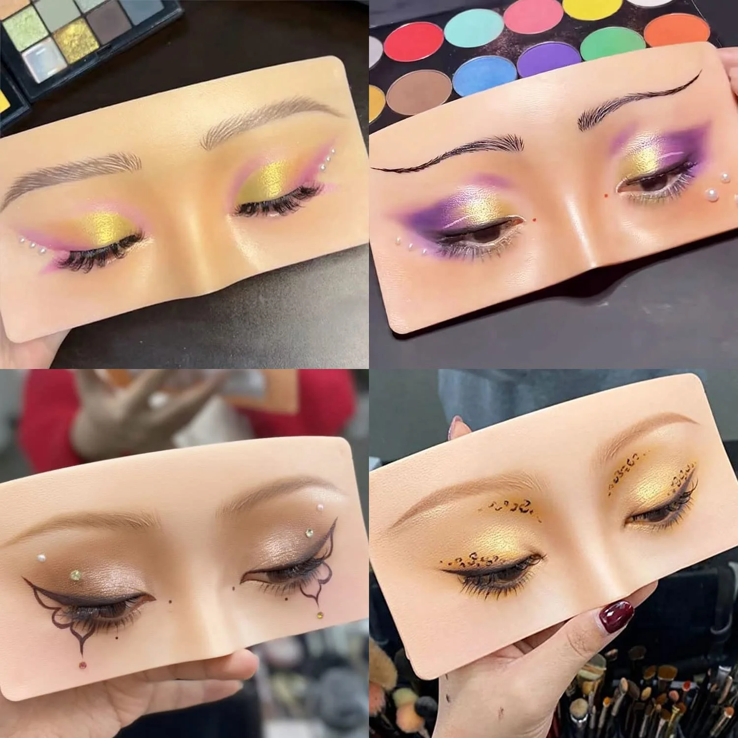 MAGEFY оптовая продажа многоразового использования 5D силиконовая бионическая кожа лицо макияж глаз тренировочная доска