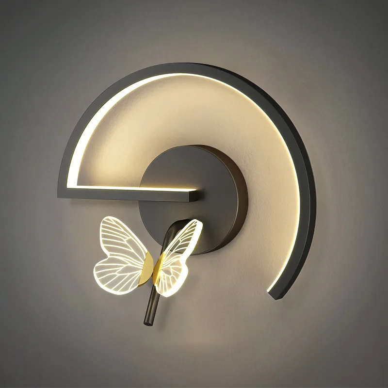 Butterfly Wall Lamp Bedroom Bedside Modern Minimalist Living Room Background Creative Aisle Corridor TV Indoor
