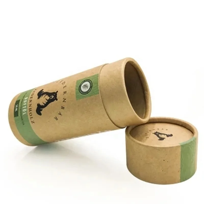 Customized Printing Eco Friendly Kraft Paper Tube Cosmetic Packaging Cardboard Box Gift/Food/Supplement Tube