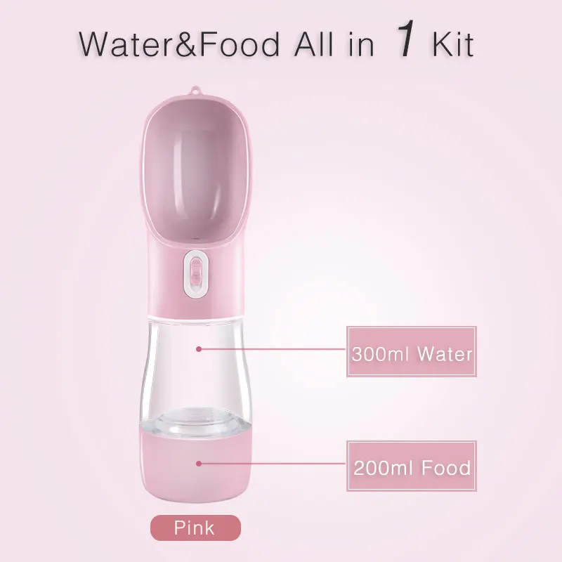 
2019 Pet Food Feeder portable dog travel bowl and water bottle 