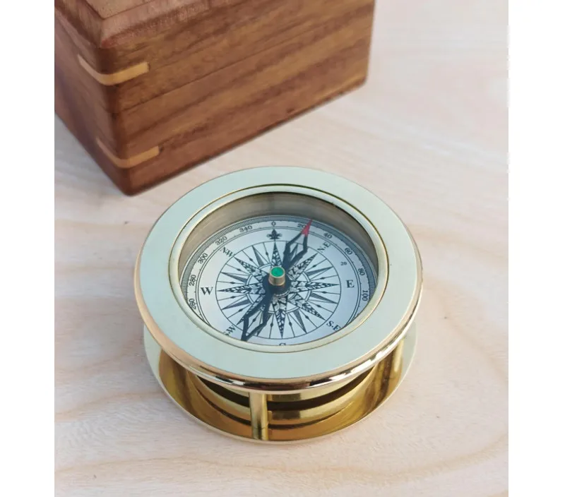 High Quality Vintage Decorative Map Compass In Wooden Box Great Gift Ideas Wooden Compass Box