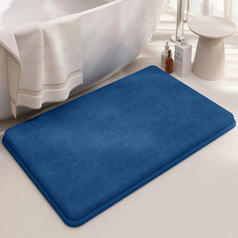 (Chakme) Printed Memory Foam Bath Mat Quick Dry Mat Shell Washable Rugs Memory Foam Bathmats Coral Striped