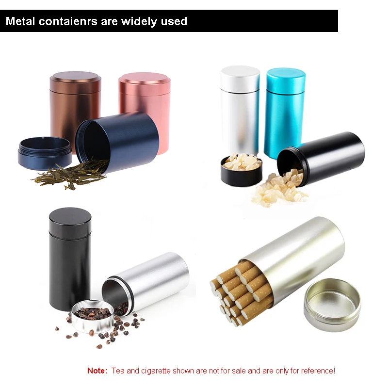 Portable Smell Proof Airtight  Container Aluminum Stash Storage Jar