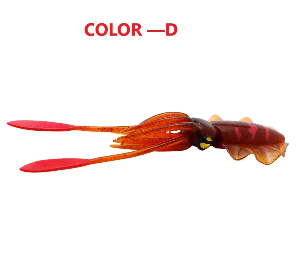 15cm Fishing Lure Octopus Squid 3D Eyes Luminous for Sea Artificial Bionics Soft Wobbler Swimming Bait