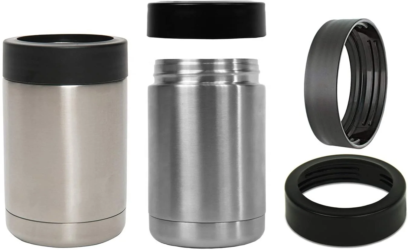 12 16oz double wall stainless steel  insulated vacuum skinny slim can cooler