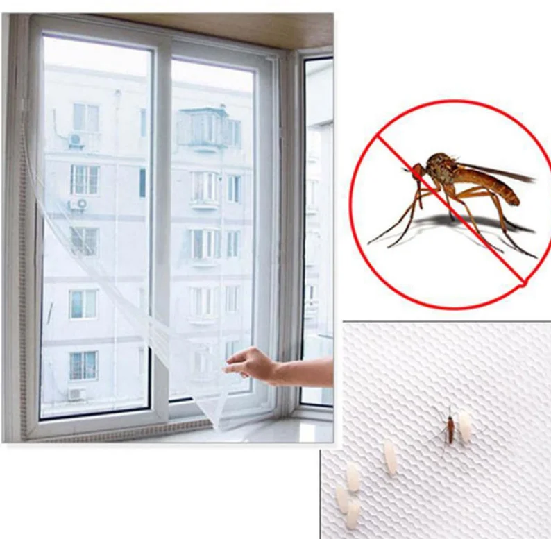 Diy retractable fly insect screen fiberglass net mesh magnetic window mosquito screen