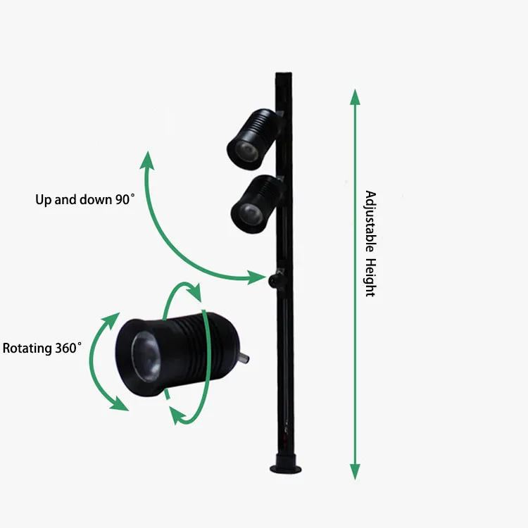 3W Black Customized Jewelry Showcase Light LED Cabinet Display Counter Lamp