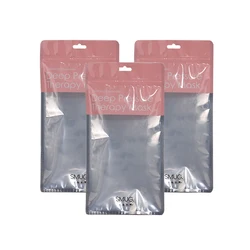 Wholesale Print Facial Mask Pink Zipper Pouch Glossy Bag Resealable Small Stand Up Clear Plastic Bag Cosmetic