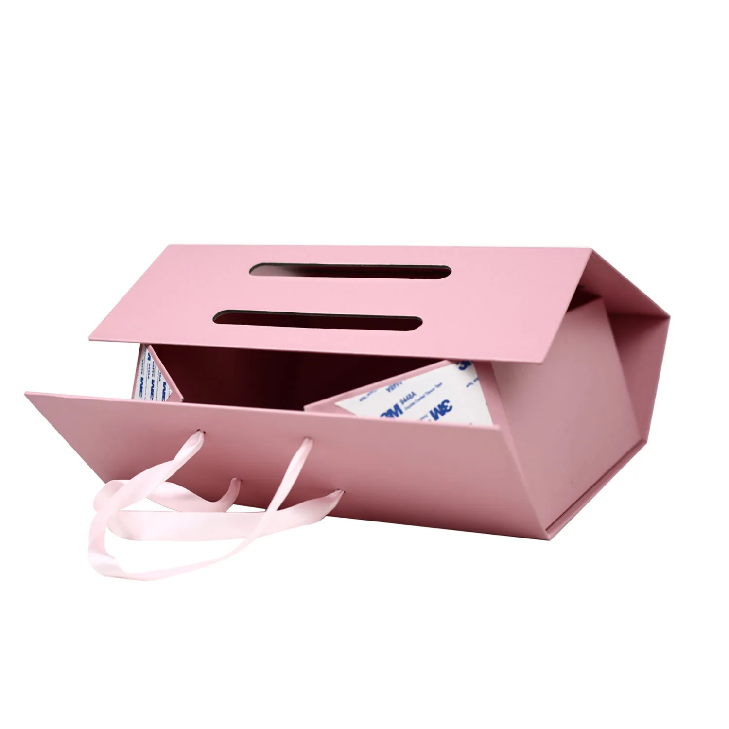 Magnet folding boxes with ribbons design luxury pink gift boxes foil logo for gift packaging packaging boxes for clothes
