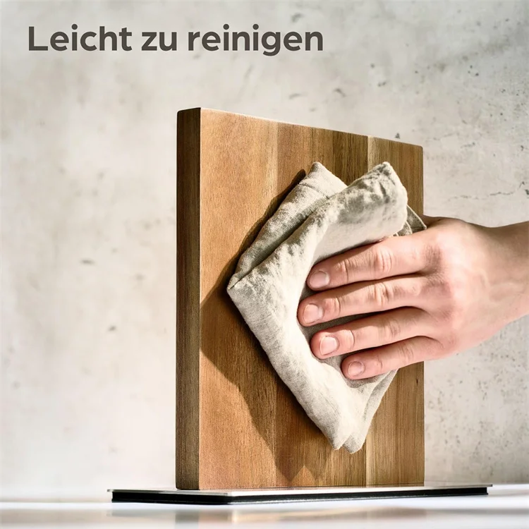 non-slip Magnetic acacia wood Knife Block with Strong Magnet on Both Sides