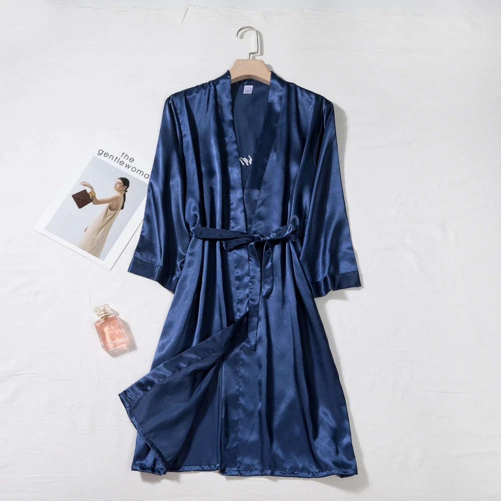 Wholesale Silk Sleepwear Luxury Ladies Sexy Kimono Satin Robes for Bride and Bridesmaid Women Party