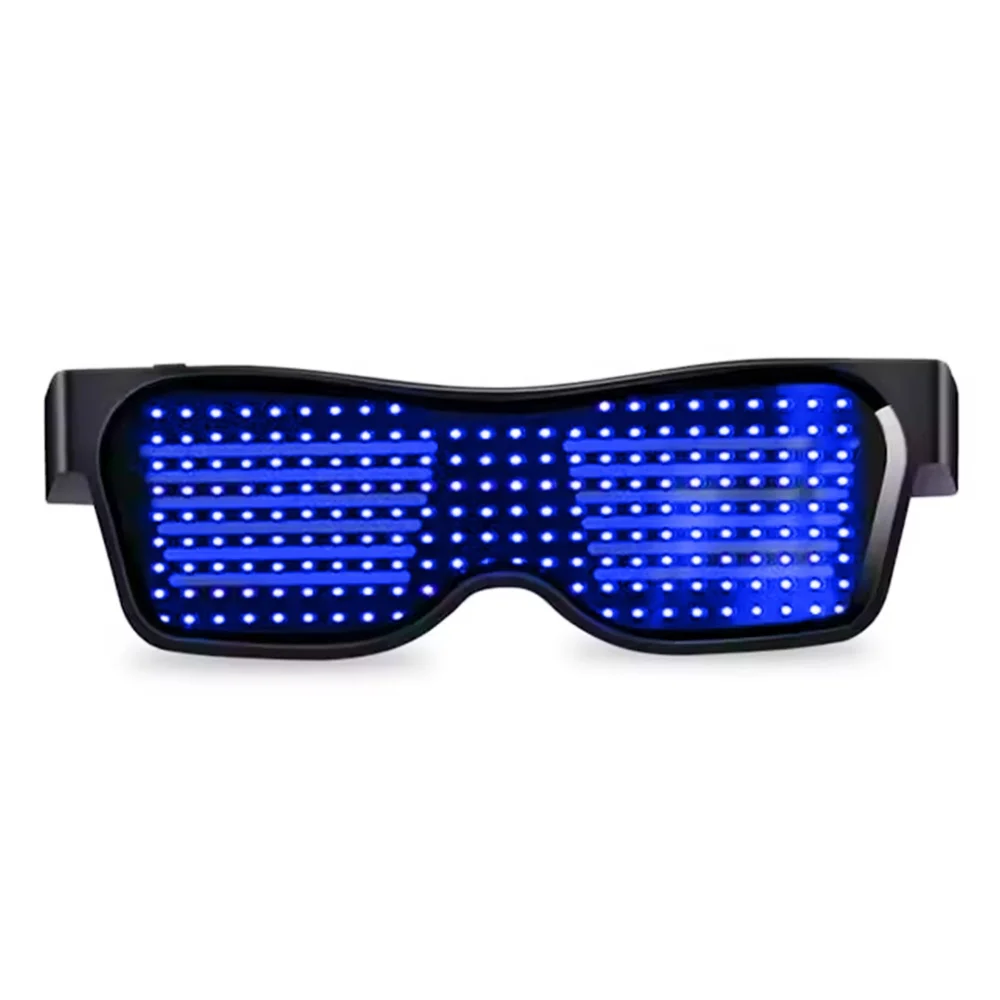 Eyewear Magic LED RGB Shining Smart Glasses for Party App Programmable Wireless USB Rechargeable Light up Glasses