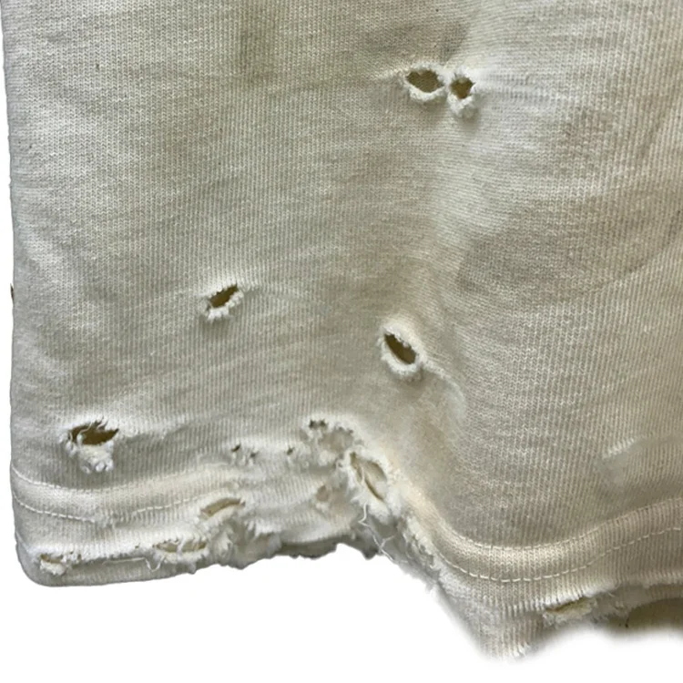 Finch garment new arrival ripped plain blank distressed t shirts in bulk short sleeve cropped used clothes for men t-shirt