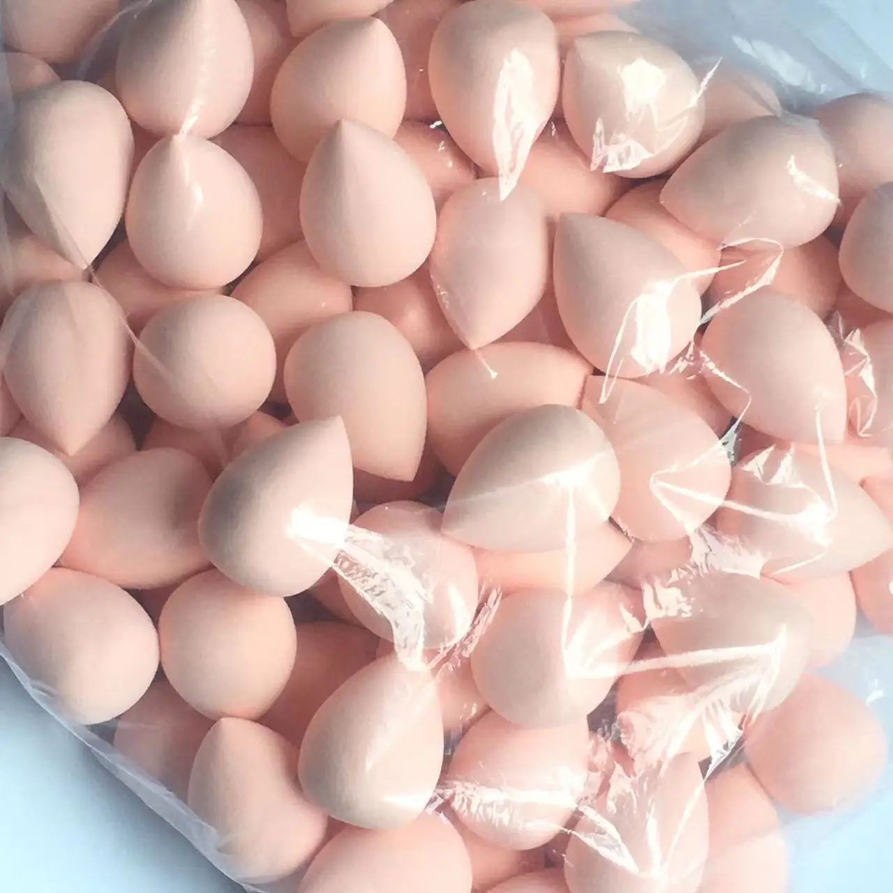 100pcs/lot Wholesale Natural Soft Cosmetic Puff Makeup Sponge Powder Foundation Concealer BB Cream Blender Women Make Up Tools