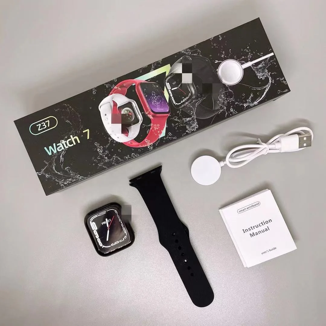 2021 New Arrival Z37 Smart Watch With IP68 Waterproof Bigger Screen Can customize the Watch Surface reloj inteligente Watch 7