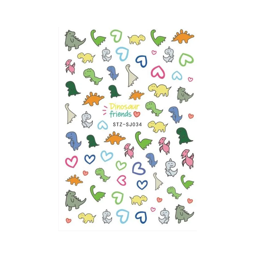 Cartoon Dinosaur Nail Art Decals 3d Manicure Applique Nail Stickers For Nail Decoration