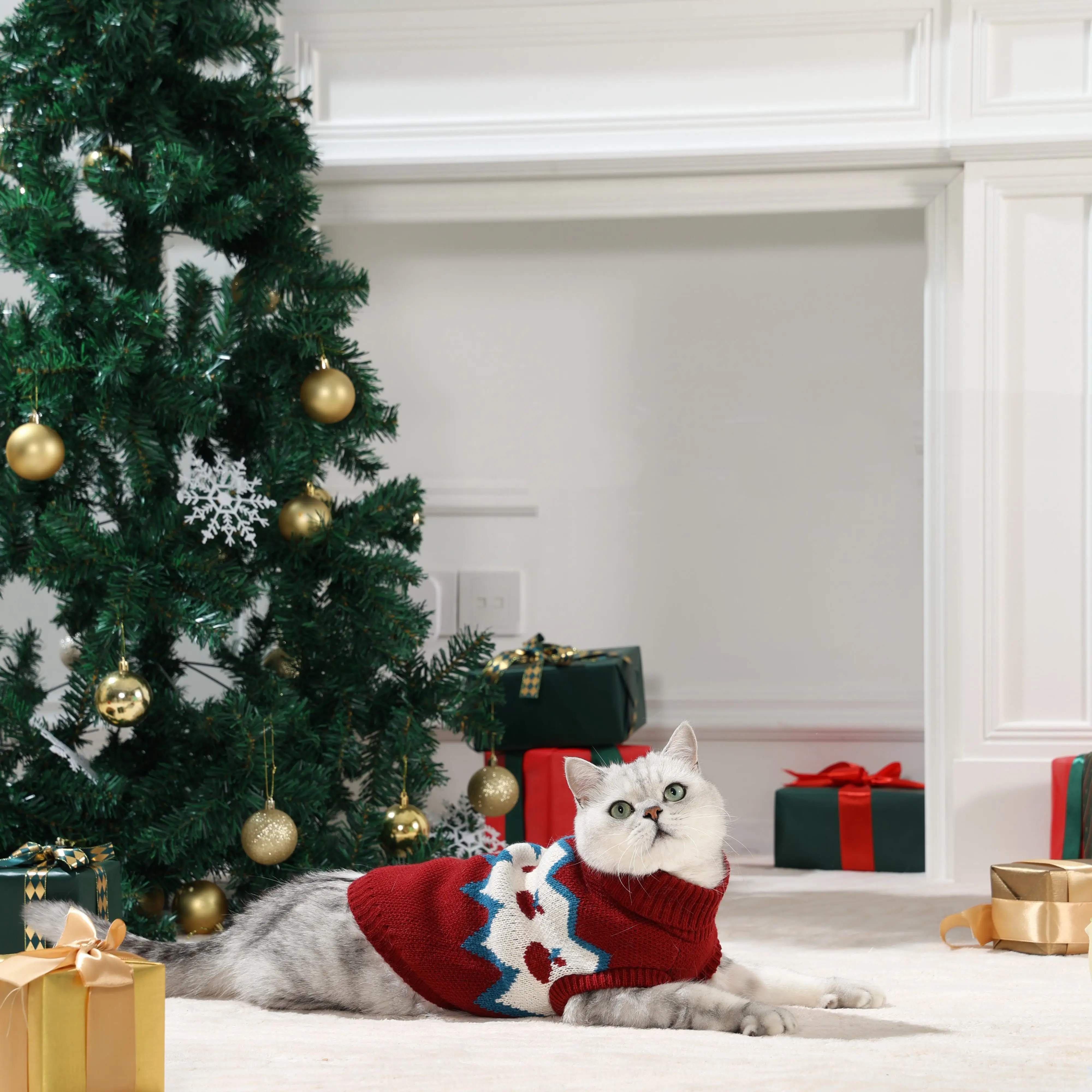 UFBemo Pet распродажа на заказ лучшие рождественские свитера для собак Хэллоуин праздничные одежда