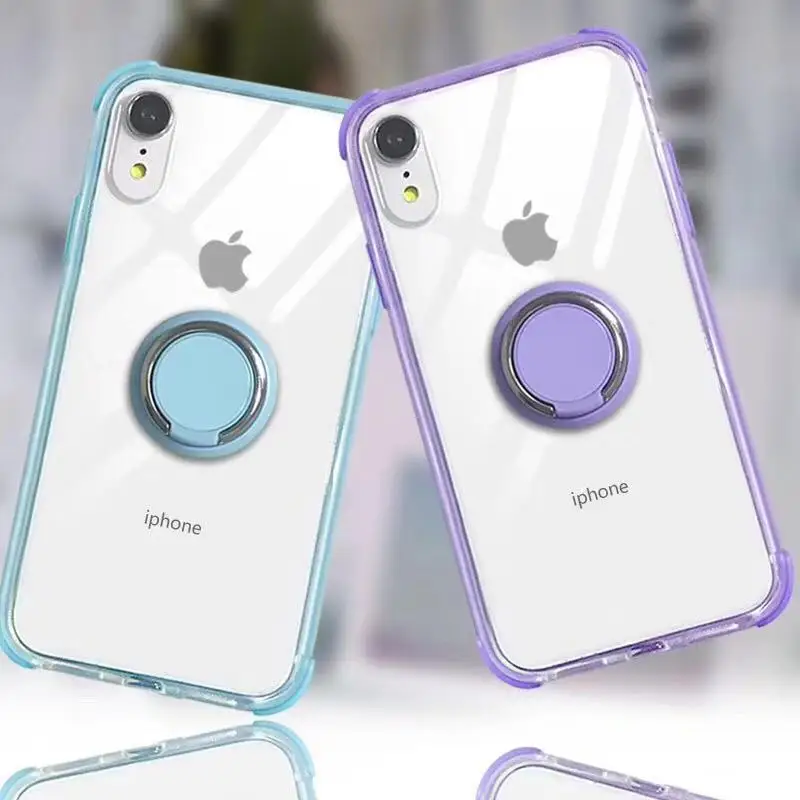 hot selling transparent tpu phone case for iphone xs max with rings for mobile phone cases