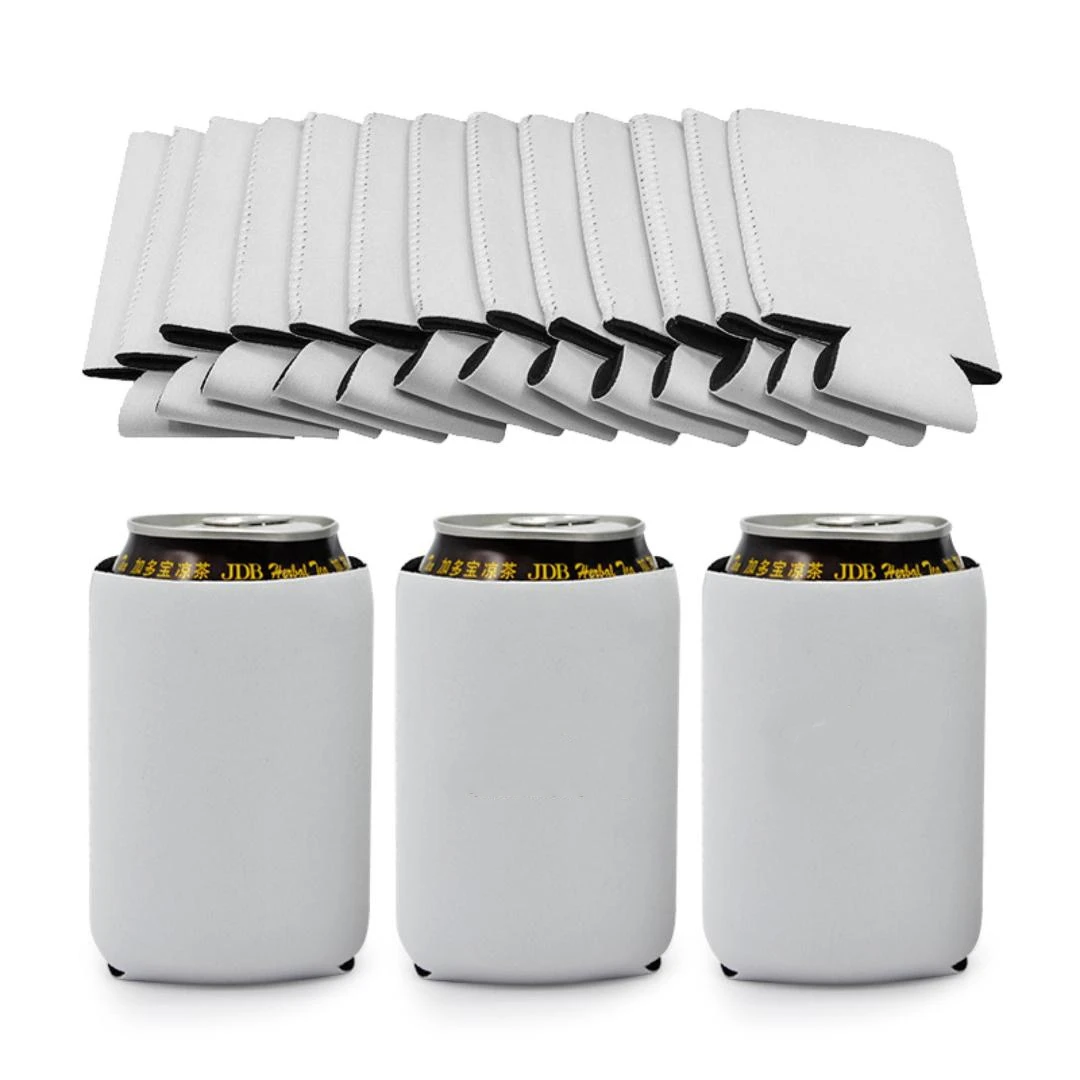Wholesale Low Moq Custom Logo Sublimation Blank White Neoprene Stubby Holder 12oz Beer Cooler Cover Coozies for Can