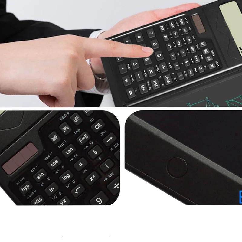 10 Digit Solar Battery Dual Power Multifunction Customizable Logo Calculator with Handwriting Board