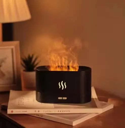 New Arrival Night Warm light 2 in 1 with Essential Oil  Diffuser Fire Flame Aromatherapy Machine