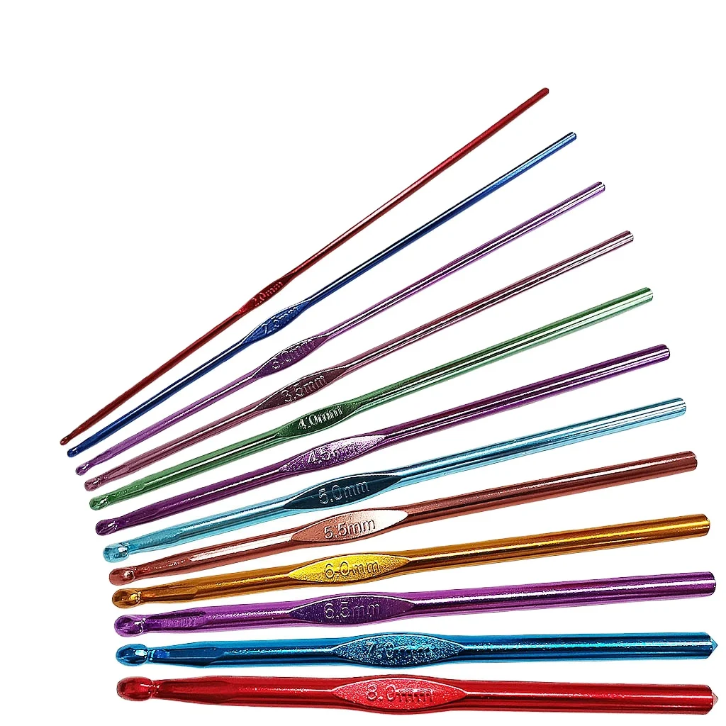 12 шт./комплект, вязальные крючки, 2-8 мм