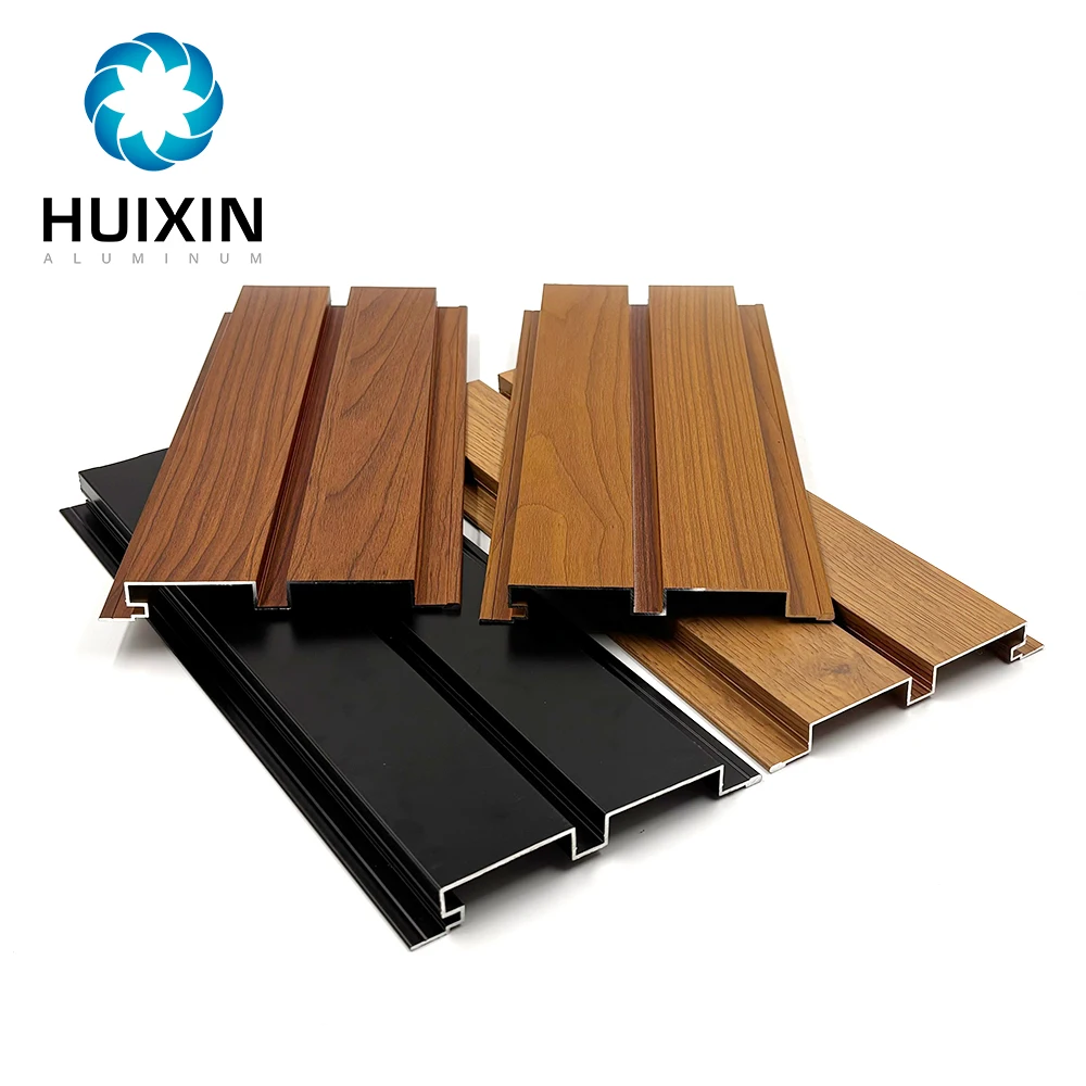 Wood Color Aluminum Exterior Wall Cladding for House Facade