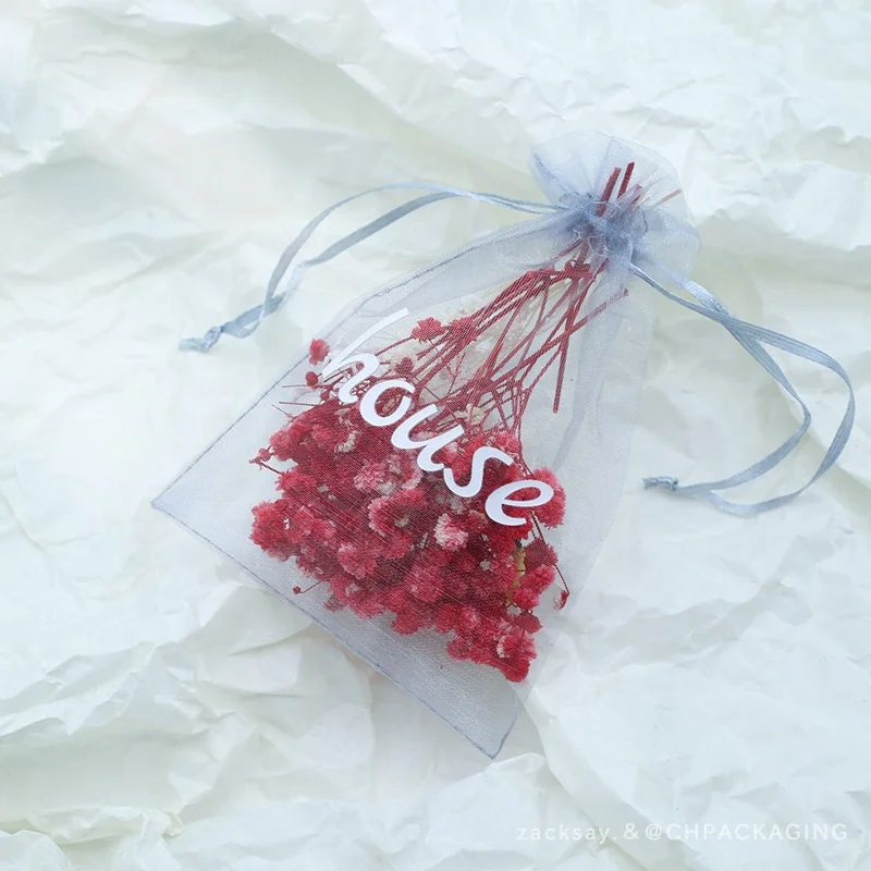 organza bags 9x12 packaging bags custom logo wholesale gift drawstring Promotional pouches / organza gift bags