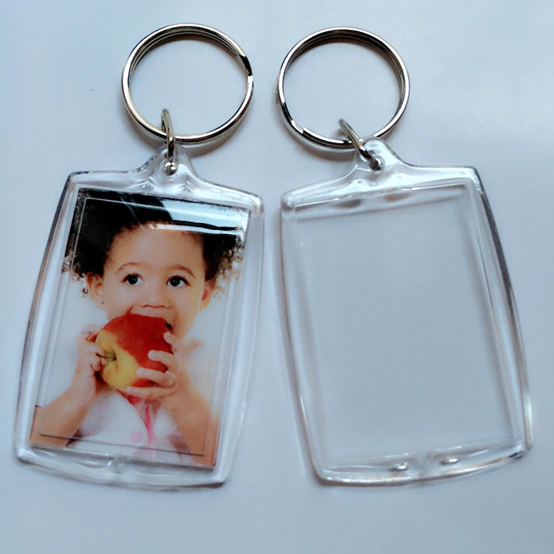 Wholesale Custom Personalized Acrylic Blank Keychains Blank LOGO Plastic Keyring Clear Transparent Acrylic Keychain Blank