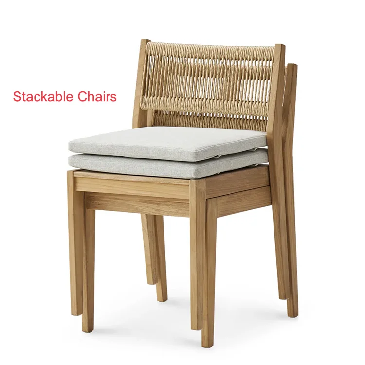 Manufacturer Sale Garden Furniture Teak Wood Outdoor Dining Set Bench Rustic Patio Dining Table and Chair For 6 Seat