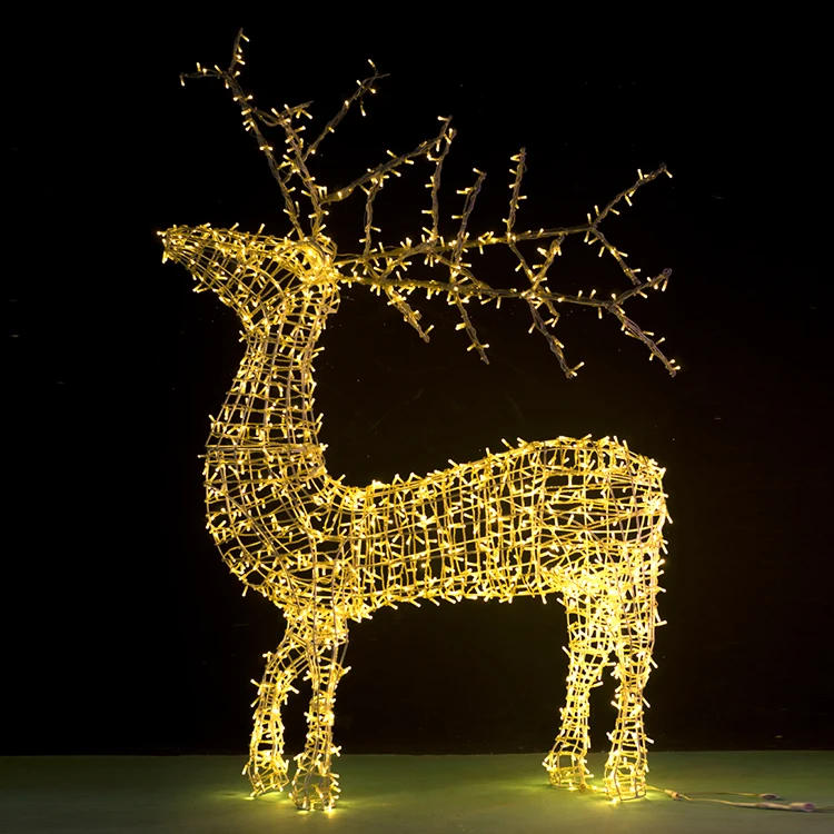 Высокое качество Рождественское украшение животное олень 3d Led уличная Гирлянда мотив