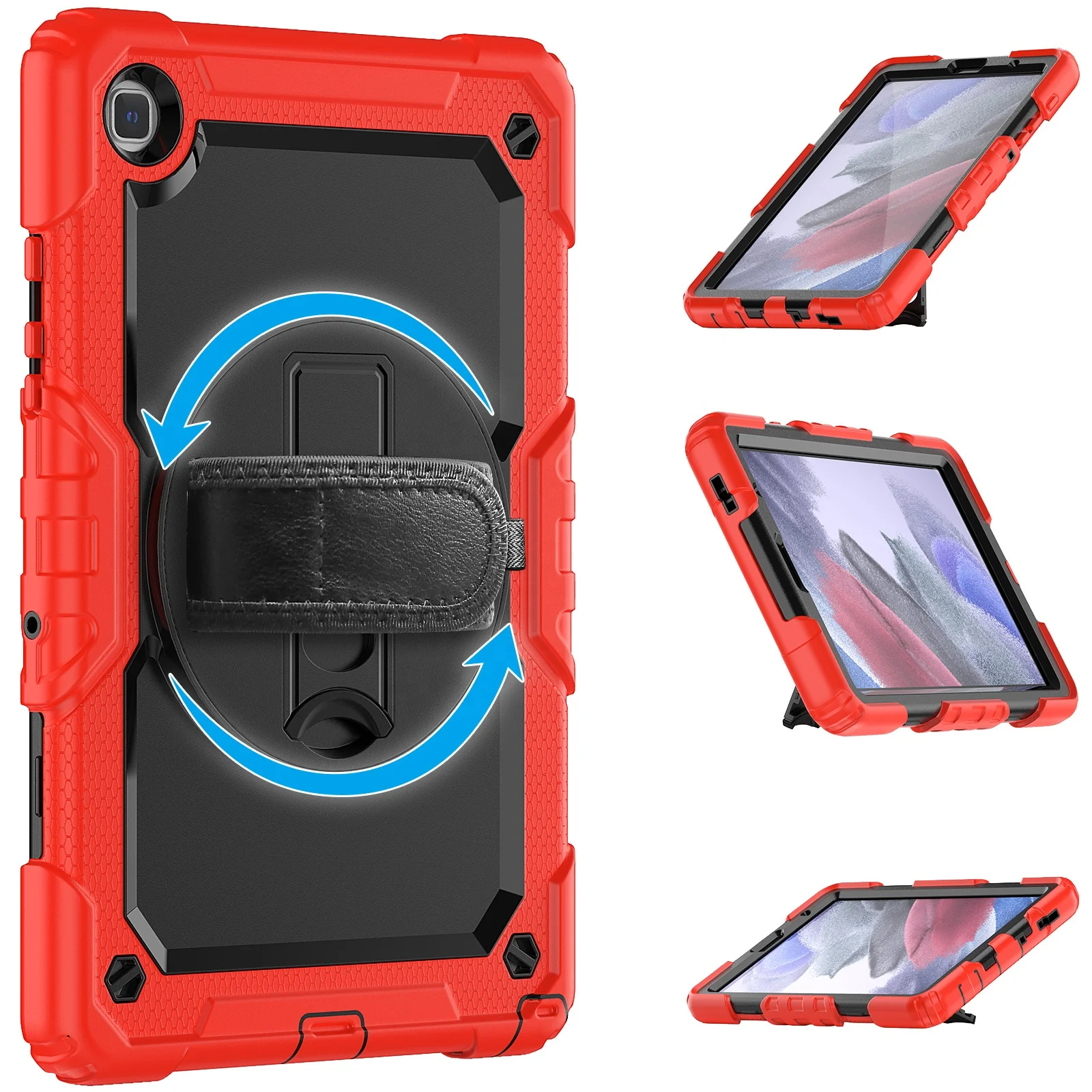 Case For Samsung Galaxy Tab A7 Lite 8.7inch T220 T225 2021 Shockproof Cover 360 Rotate Stand Case With Shoulder Strap
