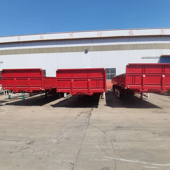 Factory exports second-hand semi-trailer light body 13 meter four axle semi-trailer low flatbed trailer