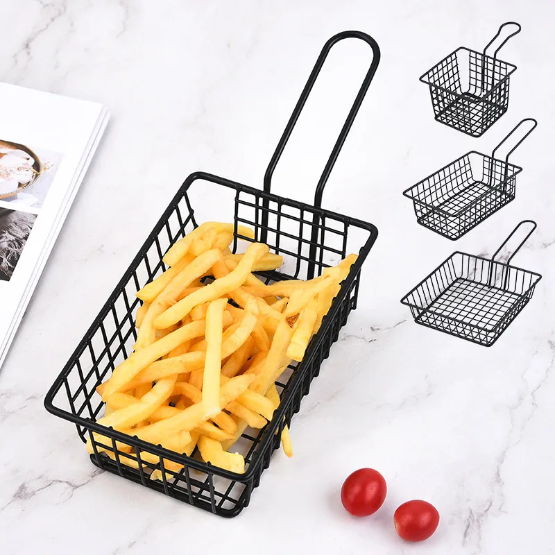 Creative French Fries Baskets Iron Wire Basket French Fired Chicken Serving Basket